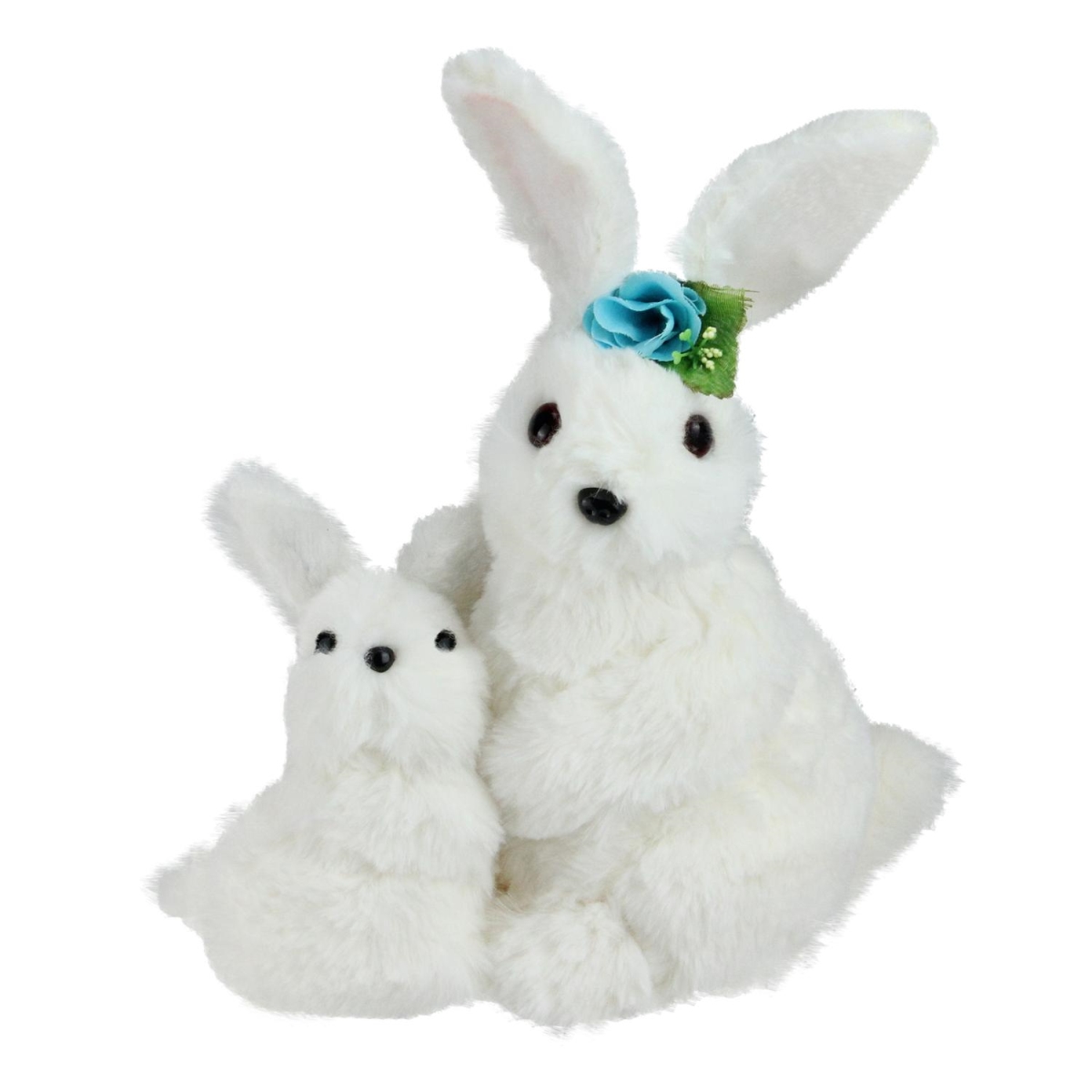 Picture of Northlight 32728976 10 in. White Plush Standing Mother & Baby Easter Bunny Rabbit Spring Figure