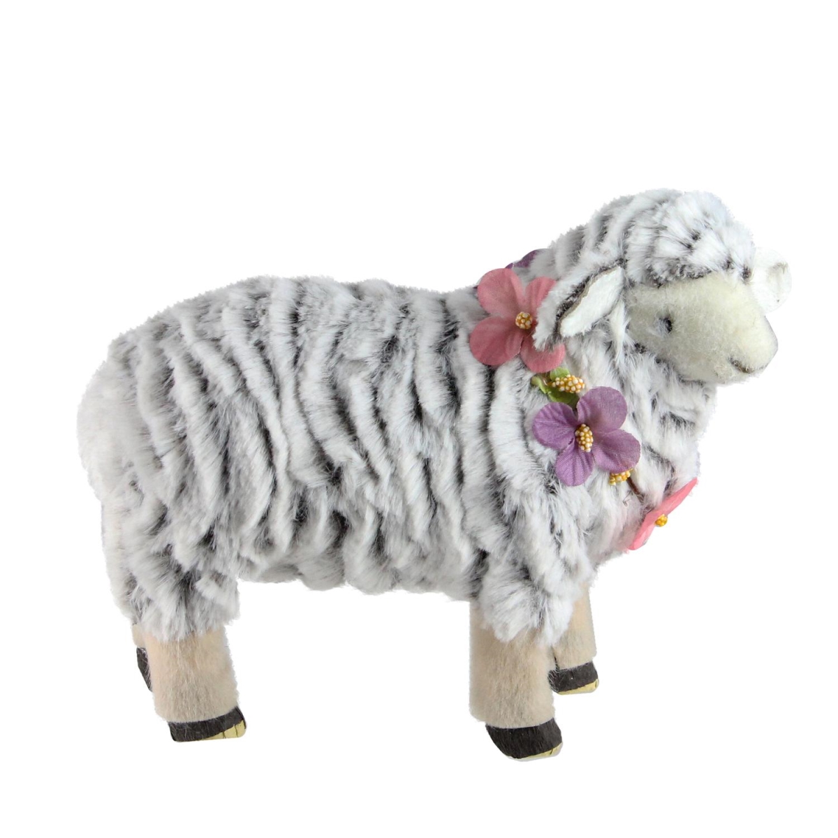 Picture of Northlight 32734090 8 in. White & Pink Artificial Standing White Sheep Wearing Flower Necklace Right