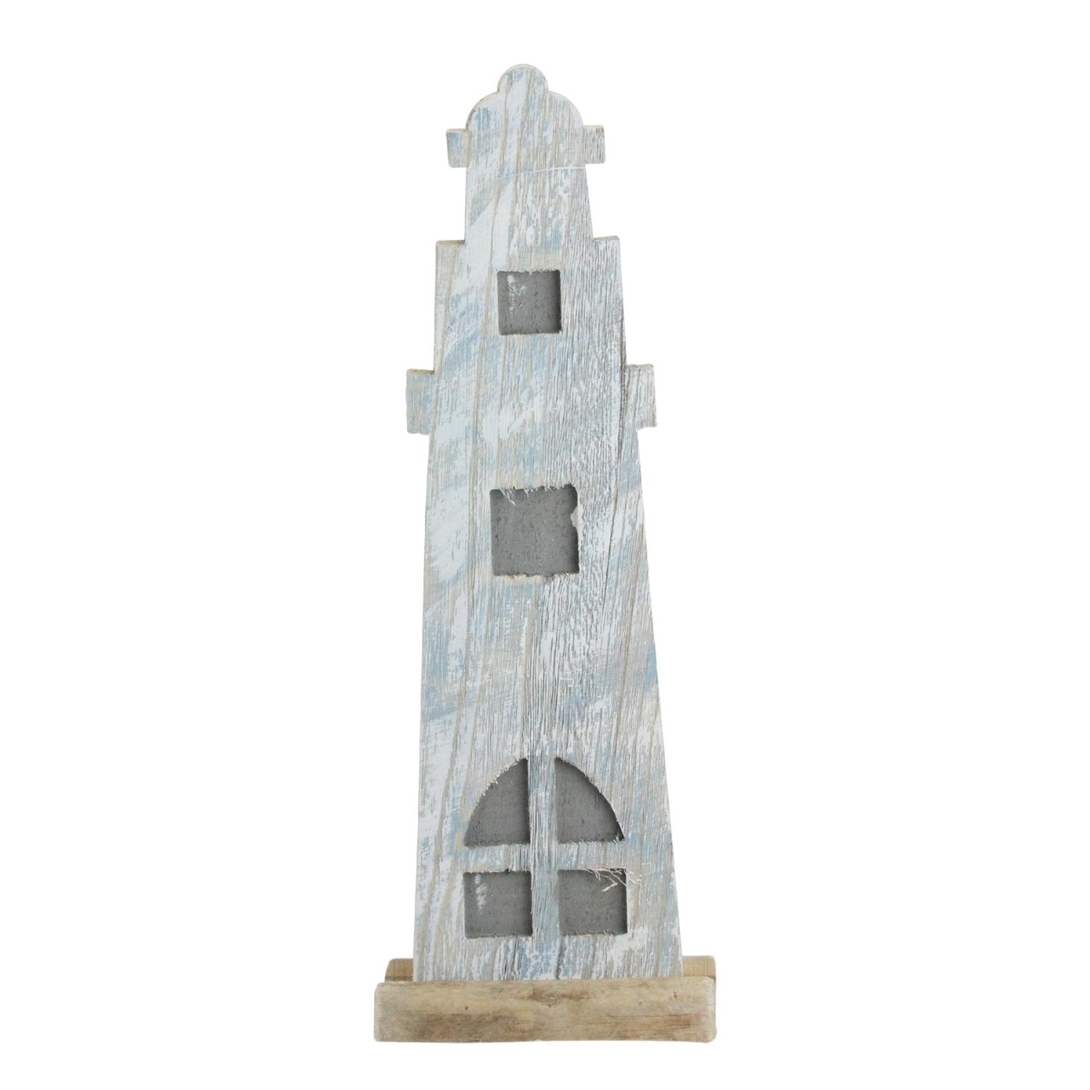 Picture of Northlight 32735195 19 in. Distressed Finished White & Blue Nautical Lighthouse Tabletop Decoration