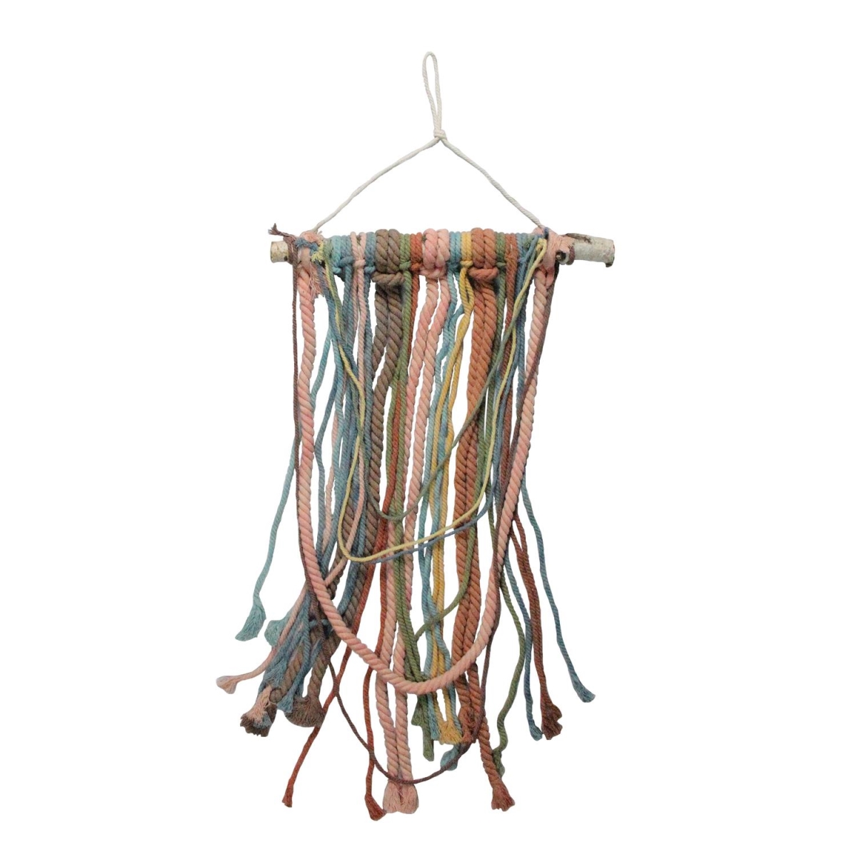 Picture of Northlight 32765521 31 in. Rustic Neutral Tones Knotted Rope Shade on Birch Branch Wall Art Decoration