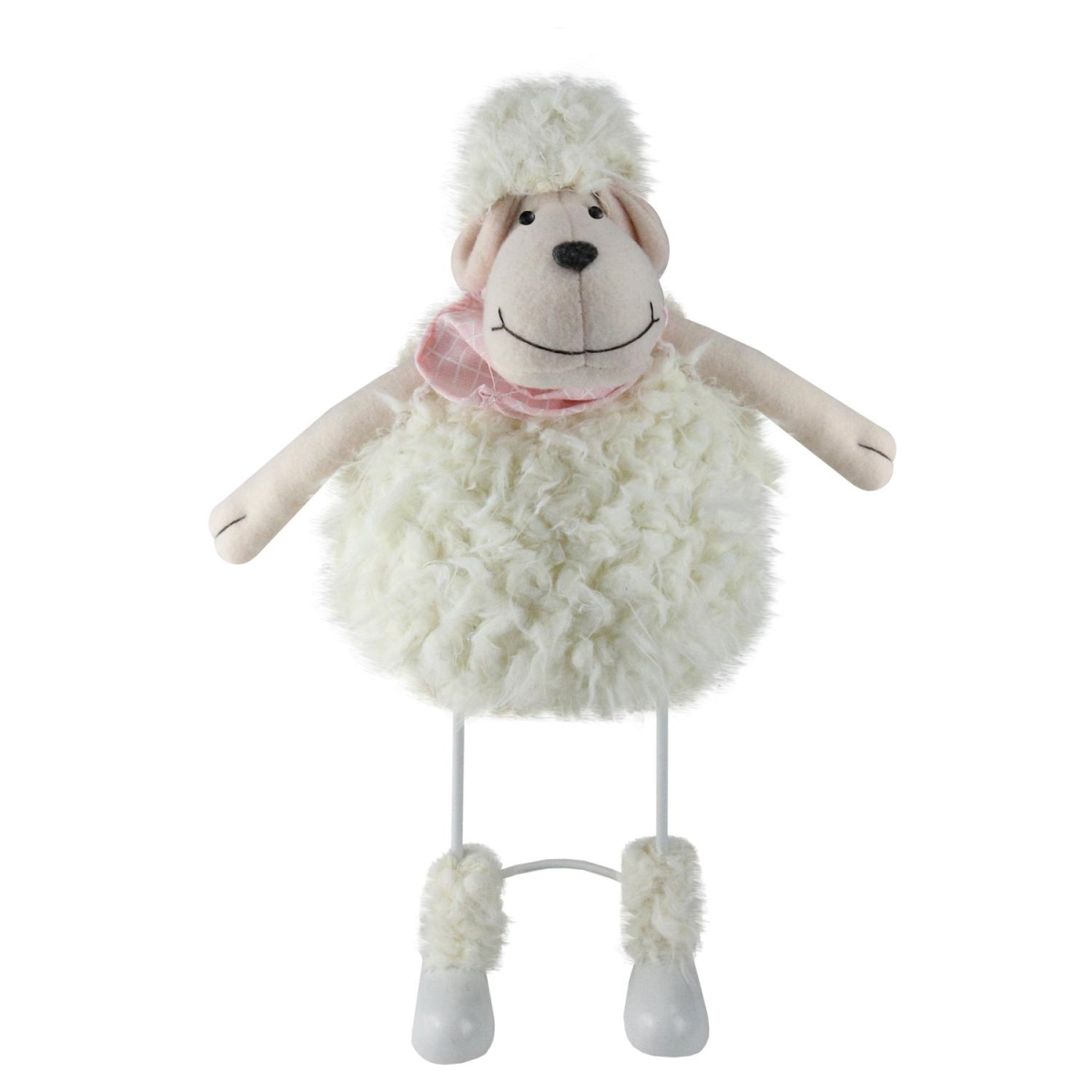 Picture of Northlight 32726529 16 in. Shaking Faux Fur Sheep with Pink Bandanna Easter Spring Decoration