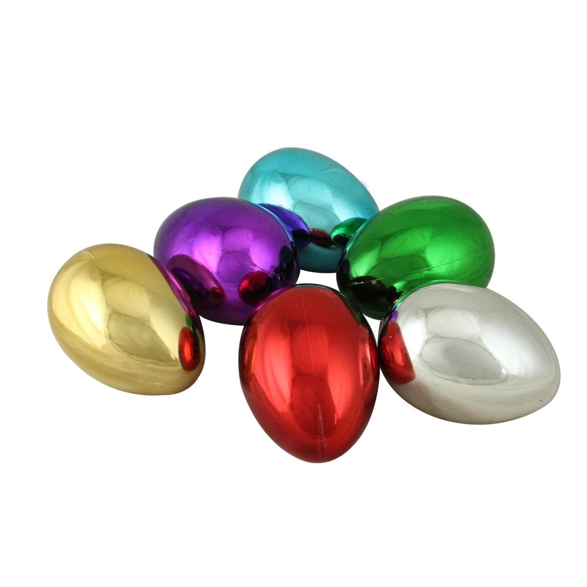 Picture of Northlight 32733329 3.5 in. Springtime Metallic Colored Medium Size Easter Egg Decorations, Set of 6