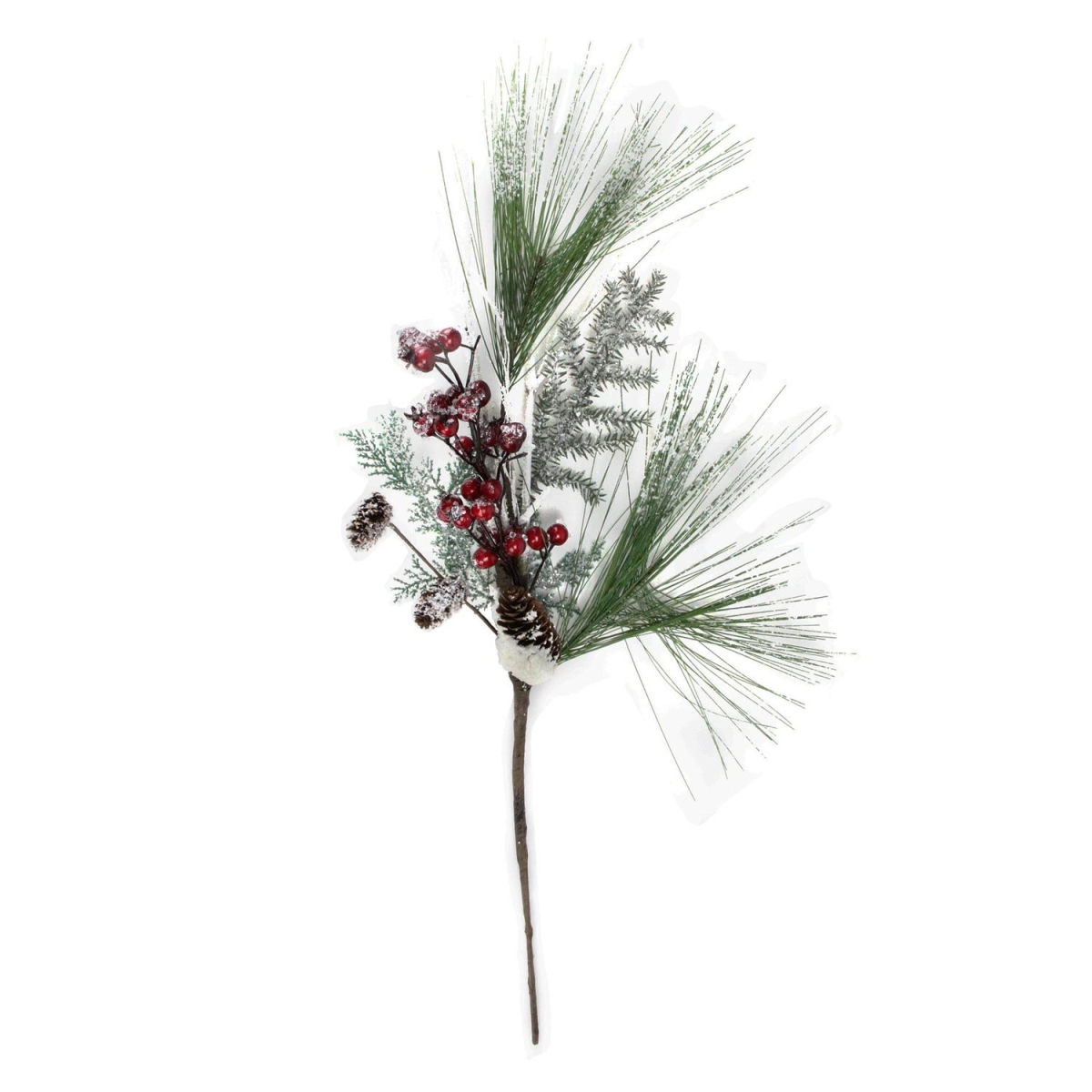 32635081 26 in. Festive Red Berries Pine Cones & Greenery Artificial Christmas Spray