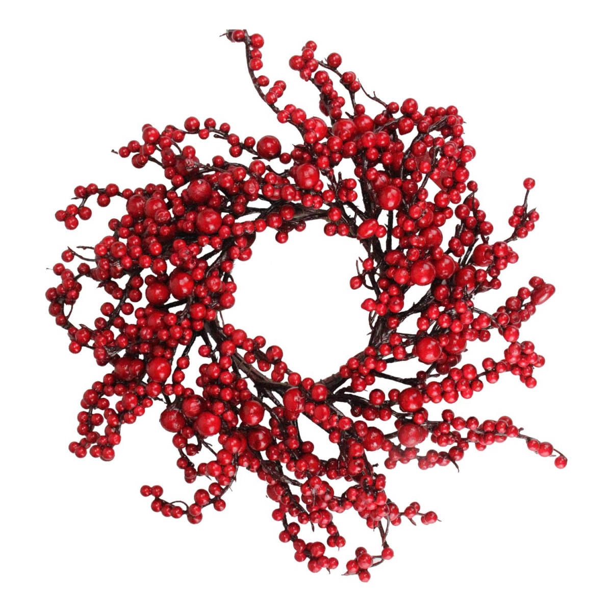 32635089 16 in. Festive Artificial Red Berries Christmas Wreath - Unlit