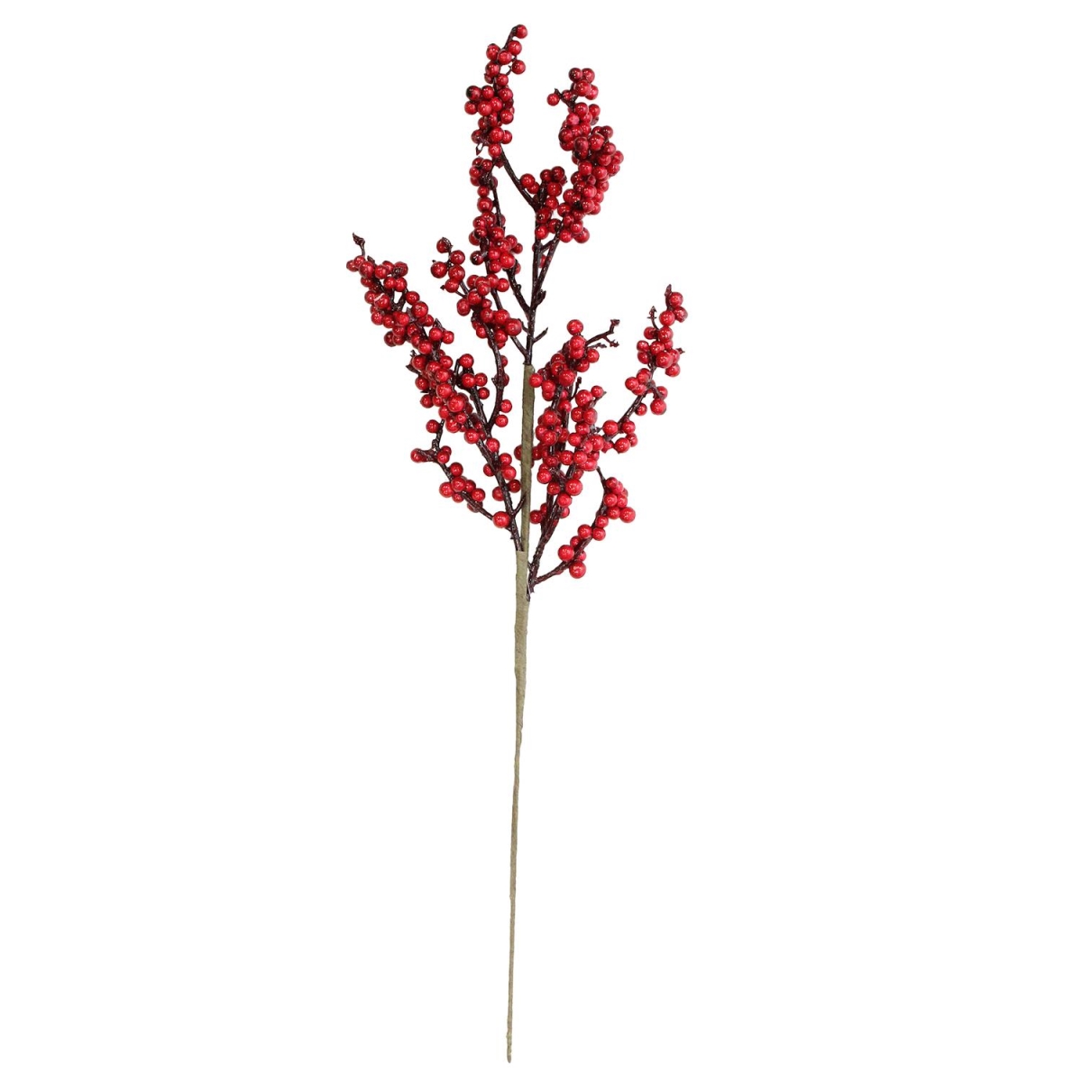 32635092 24 in. Festive Red Berries Artificial Decorative Christmas Branch Spray