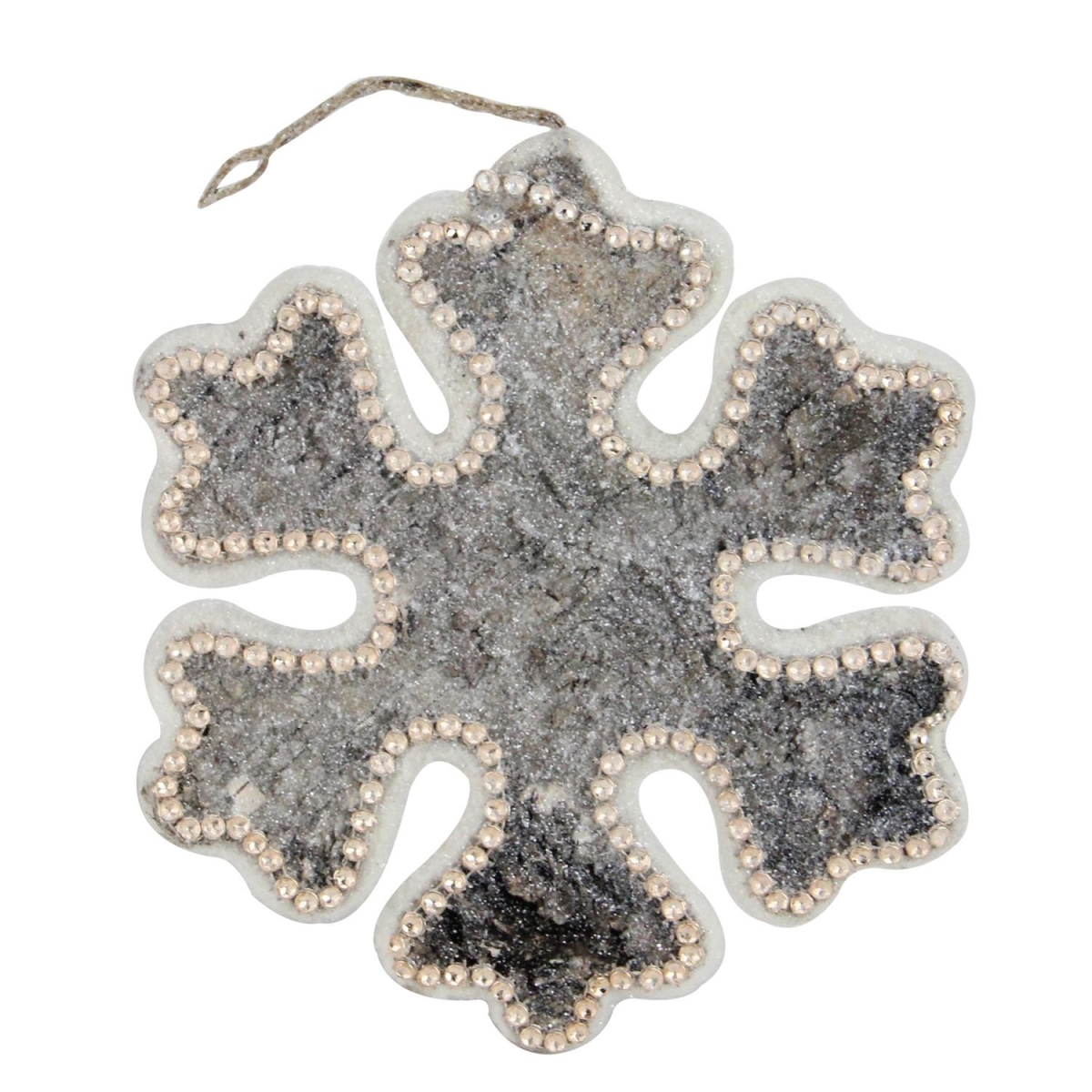 32636859 8 in. Natures Luxury Rustic Embellished Snowflake Decorative Christmas Ornament