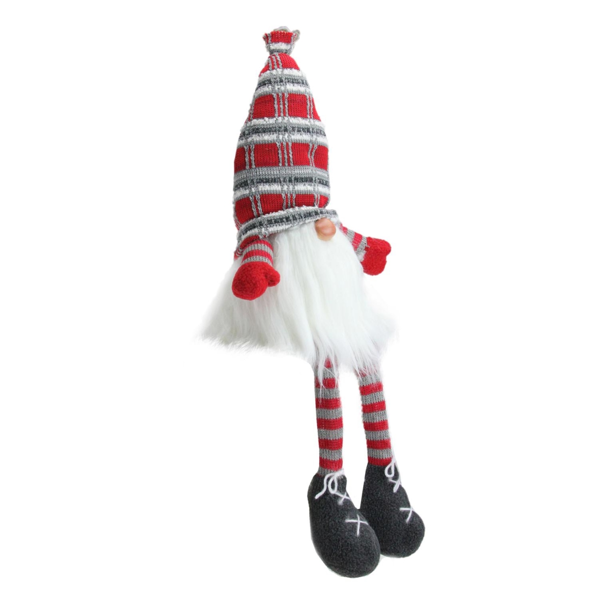Picture of Northlight 32632431 23 in. Red & Gray Christmas Sitting Santa Gnome Figure with Soft Dangling Legs