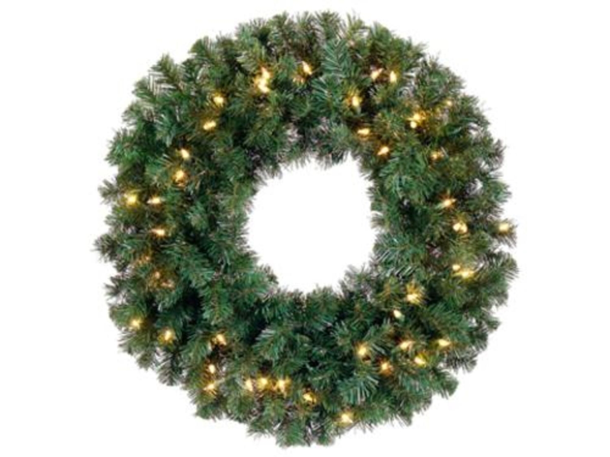 12 in. Pre-Lit Deluxe Windsor Pine Artificial Christmas Wreath - Clear Lights
