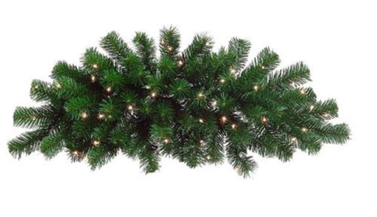 28 in. Pre-Lit Deluxe Windsor Pine Artificial Christmas Swag - Clear Lights