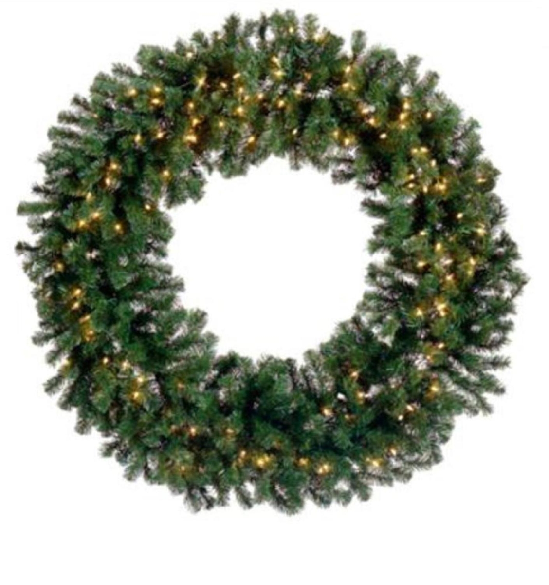 32624626 6 ft. Pre-Lit Deluxe Windsor Pine Artificial Christmas Wreath - Clear Lights