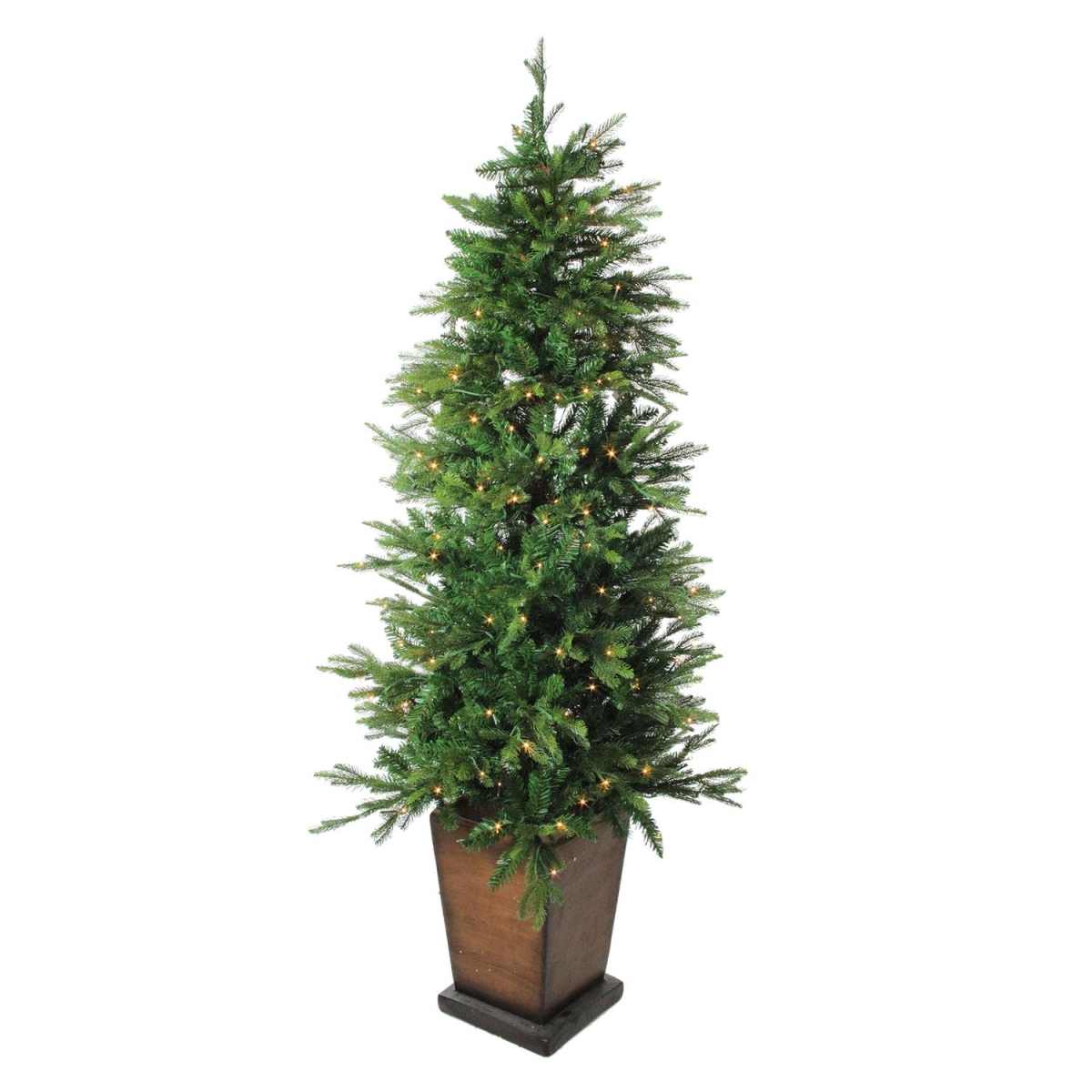 32630719 6 x 43 in. Pre-Lit LED Potted Artificial Pine Christmas Tree - Clear Lights