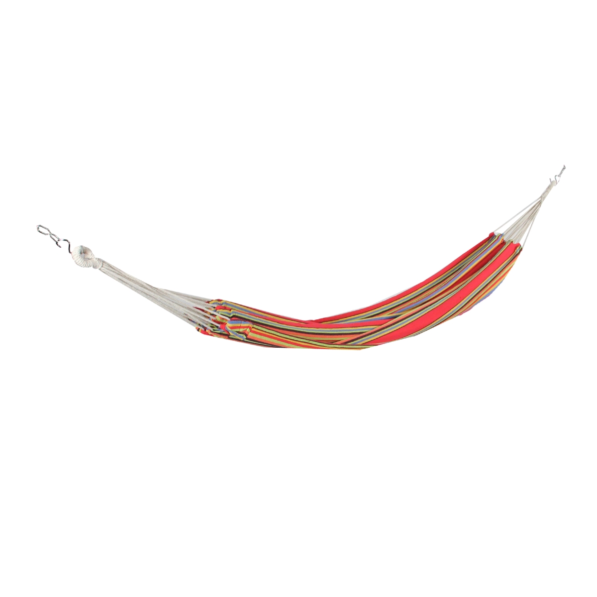 32816467 Striped Woven Cotton Single Brazilian Hammock, Multicolor