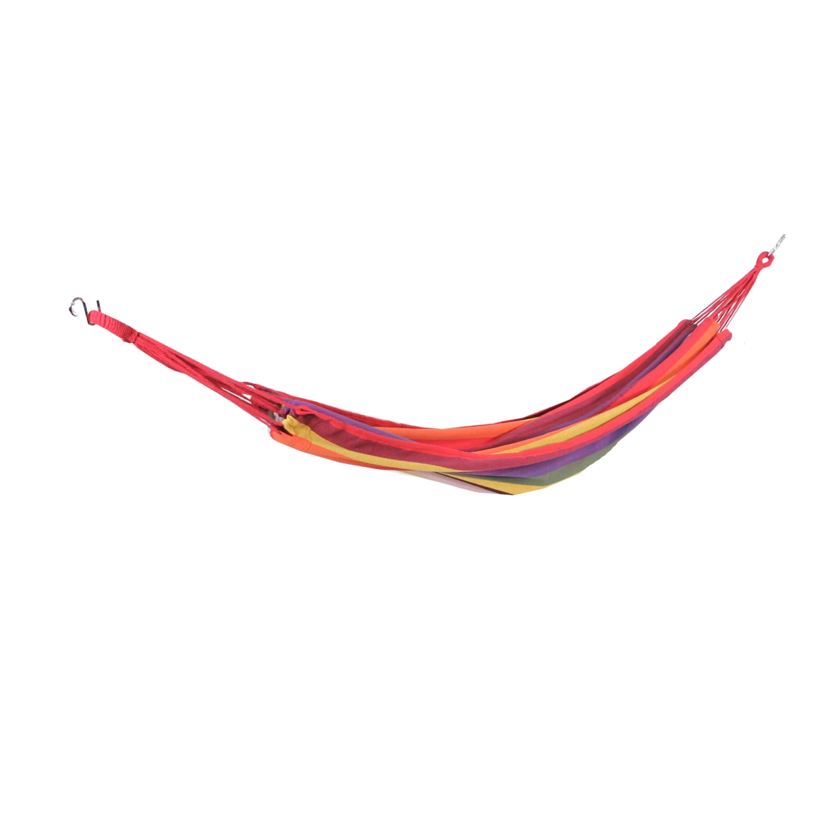 32816476 Wide Striped Woven Cotton Single Brazilian Hammock, Multicolor