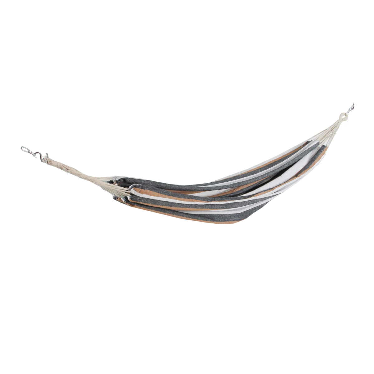 Striped Woven Cotton Double Brazilian Hammock, Neutral