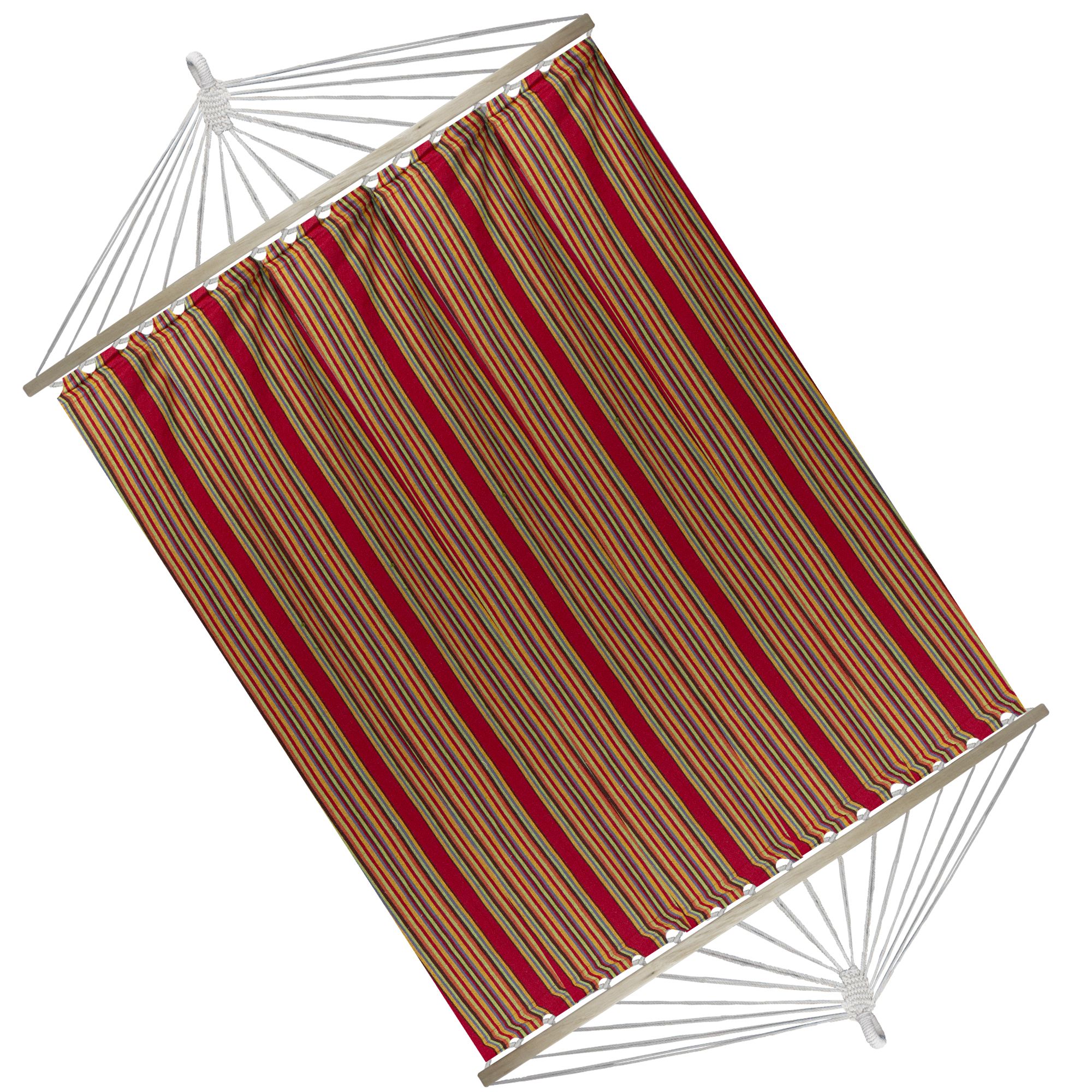 59 x 78 in. Striped Poly Cotton Hammock red  orange  yellow  blue  and pink