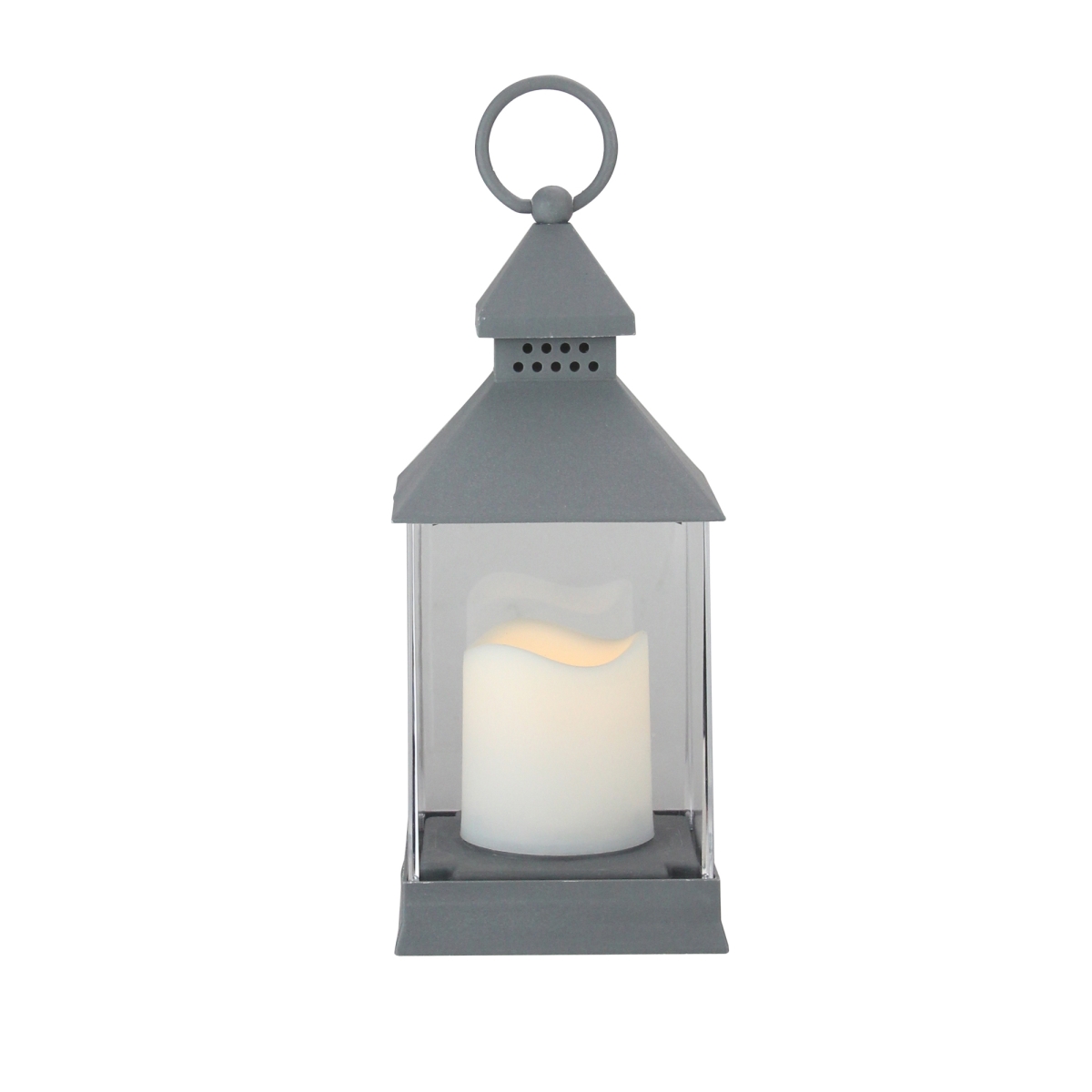 Picture of Northlight 32756929 9.5 in. Dark Grey Candle Lantern with Flameless LED Candle