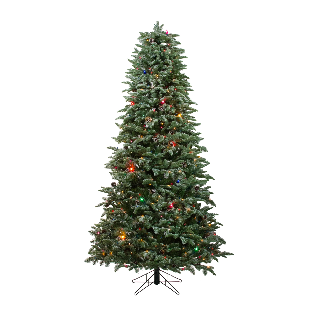 32915552 6.5 ft. x 44 in. Pre-Lit Dunton Spruce Slim Artificial Christmas Tree - Multi Lights -  NorthLight