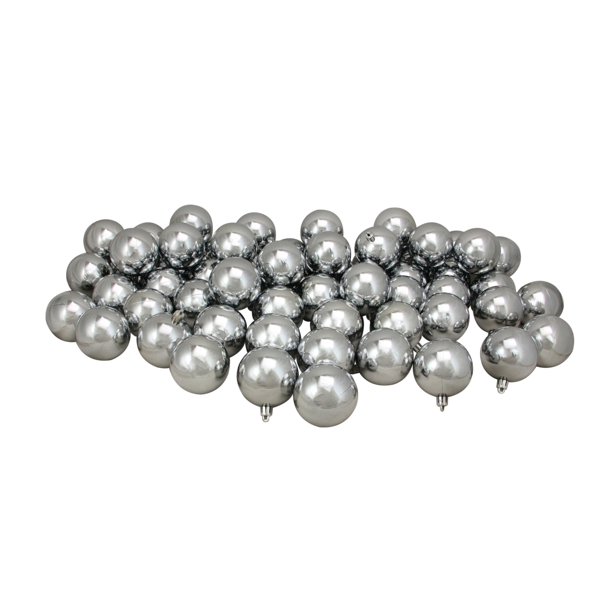 32911604 Pewter & Gray Shatterproof Shiny Christmas Ball Ornaments, 2.5 in. - 60 Count -  NorthLight