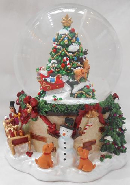 32912638 7 in. Christmas Tree & Santa Claus Musical Blowing Snow Globe Decoration -  Northlight Seasonal