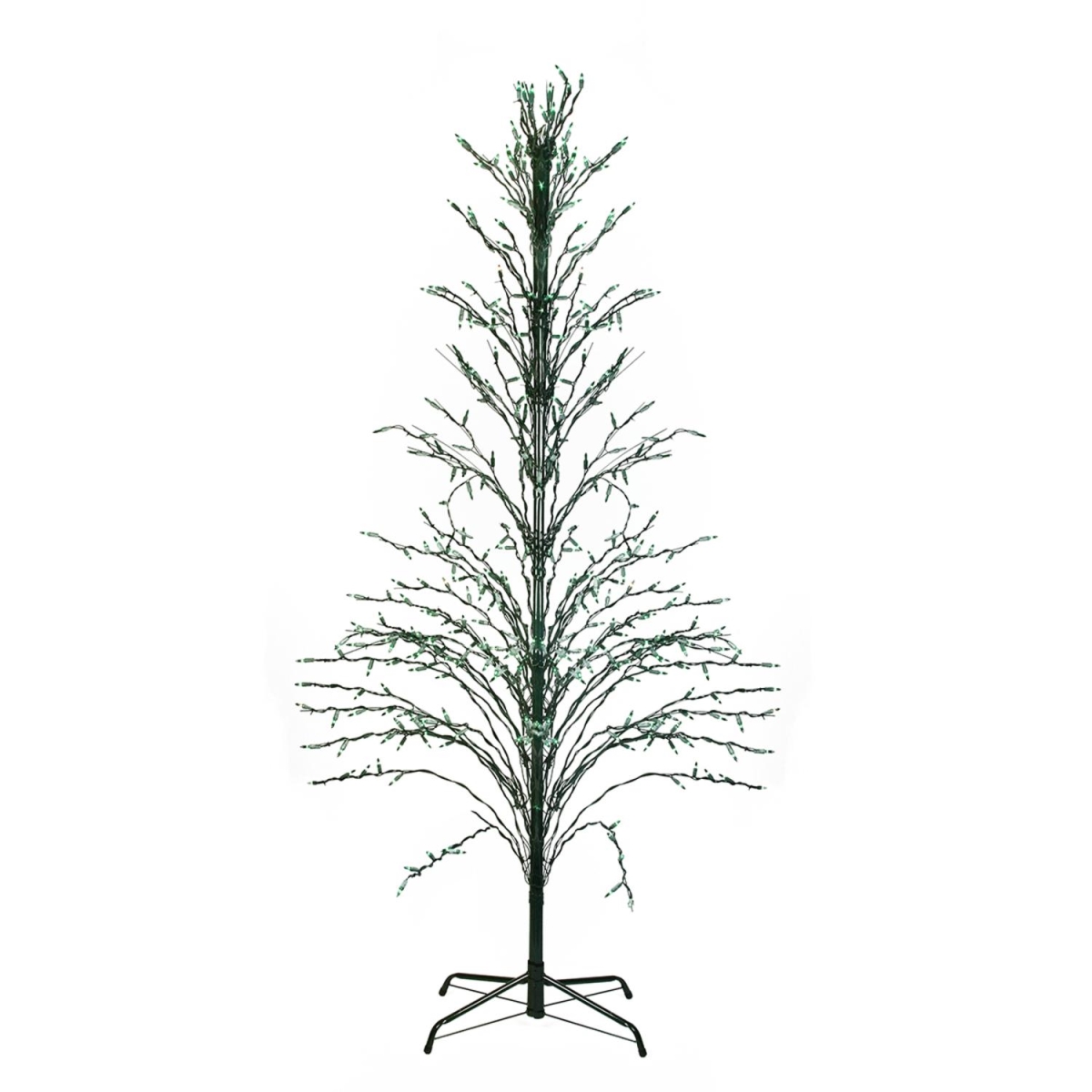 9 ft. Lighted Christmas Cascade Twig Tree Outdoor Decoration - Green Lights