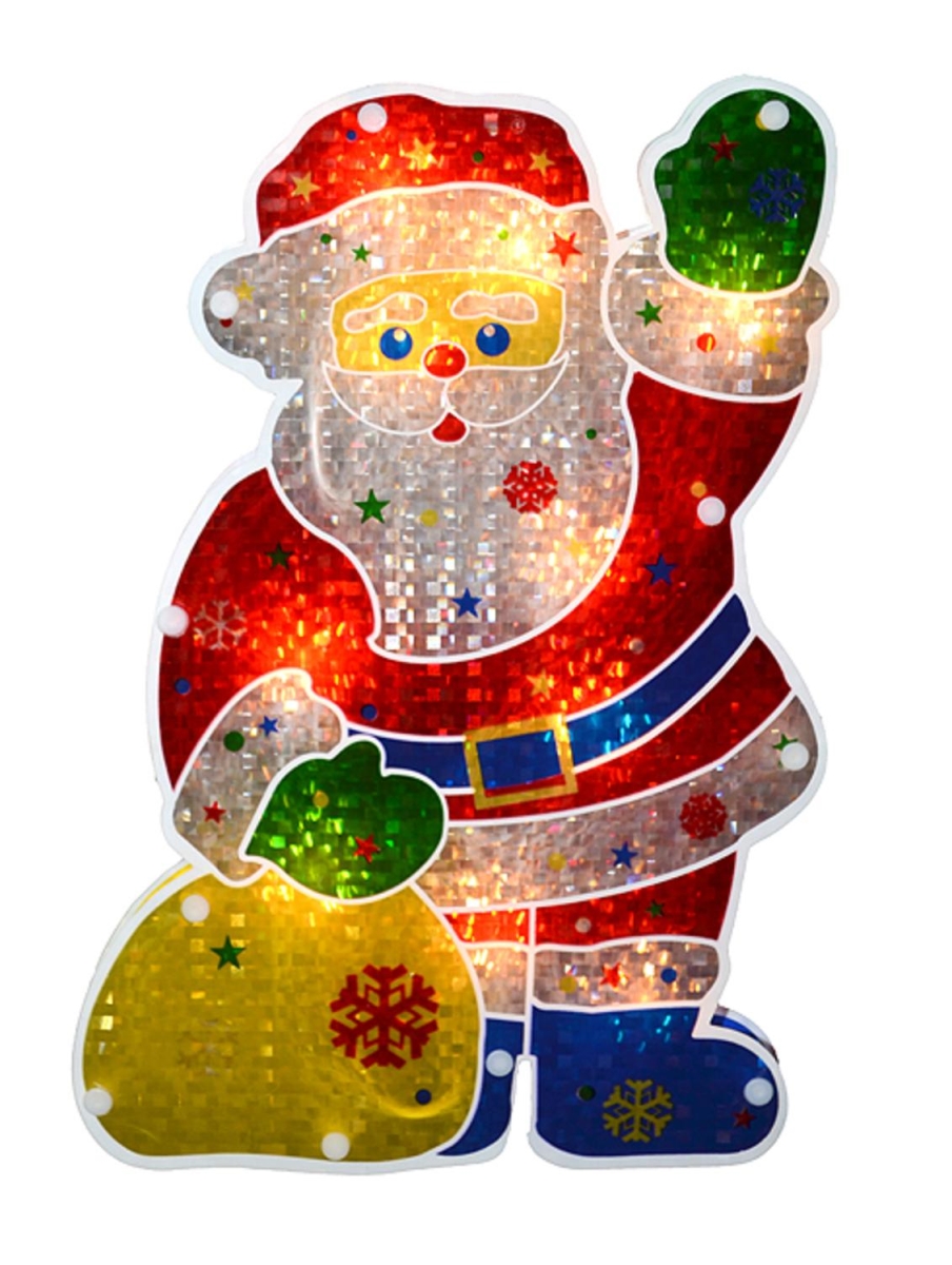 32913605 13 in. Holographic Lighted Santa Claus Christmas Window Silhouette -  NorthLight