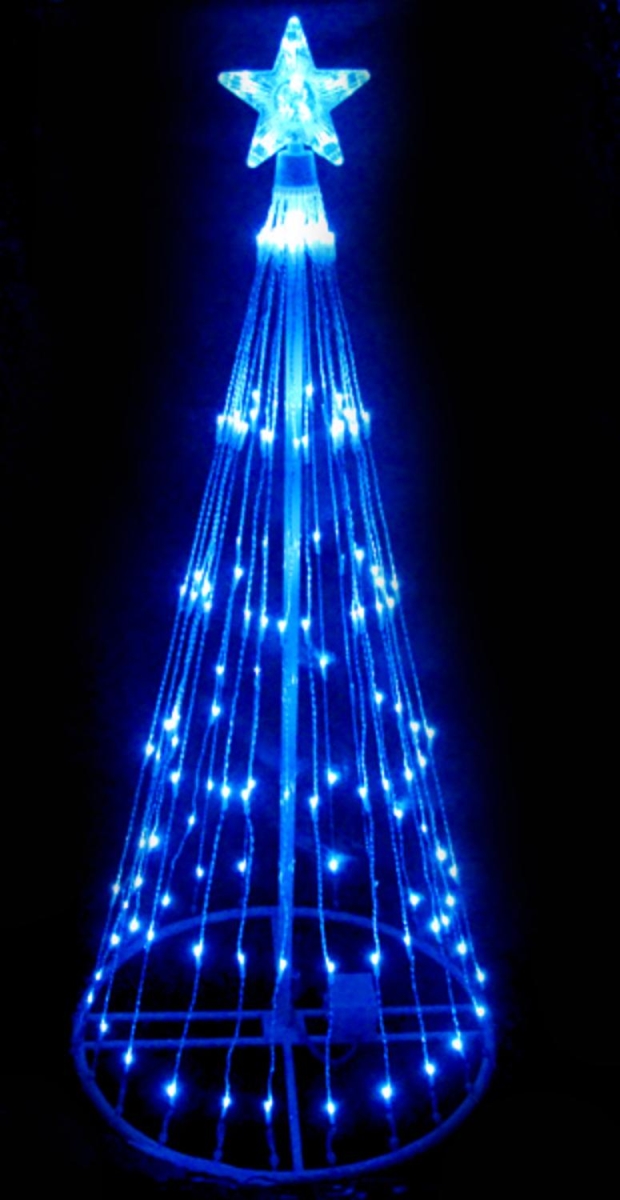 32912666 4 ft. LED Lighted Show Cone Christmas Tree Outdoor Decoration, Blue