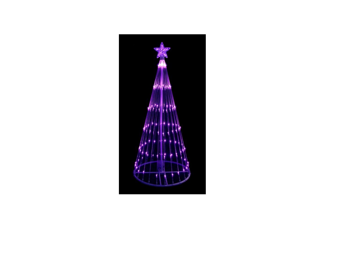 32912671 4 ft. LED Lighted Show Cone Christmas Tree Outdoor Decoration, Purple