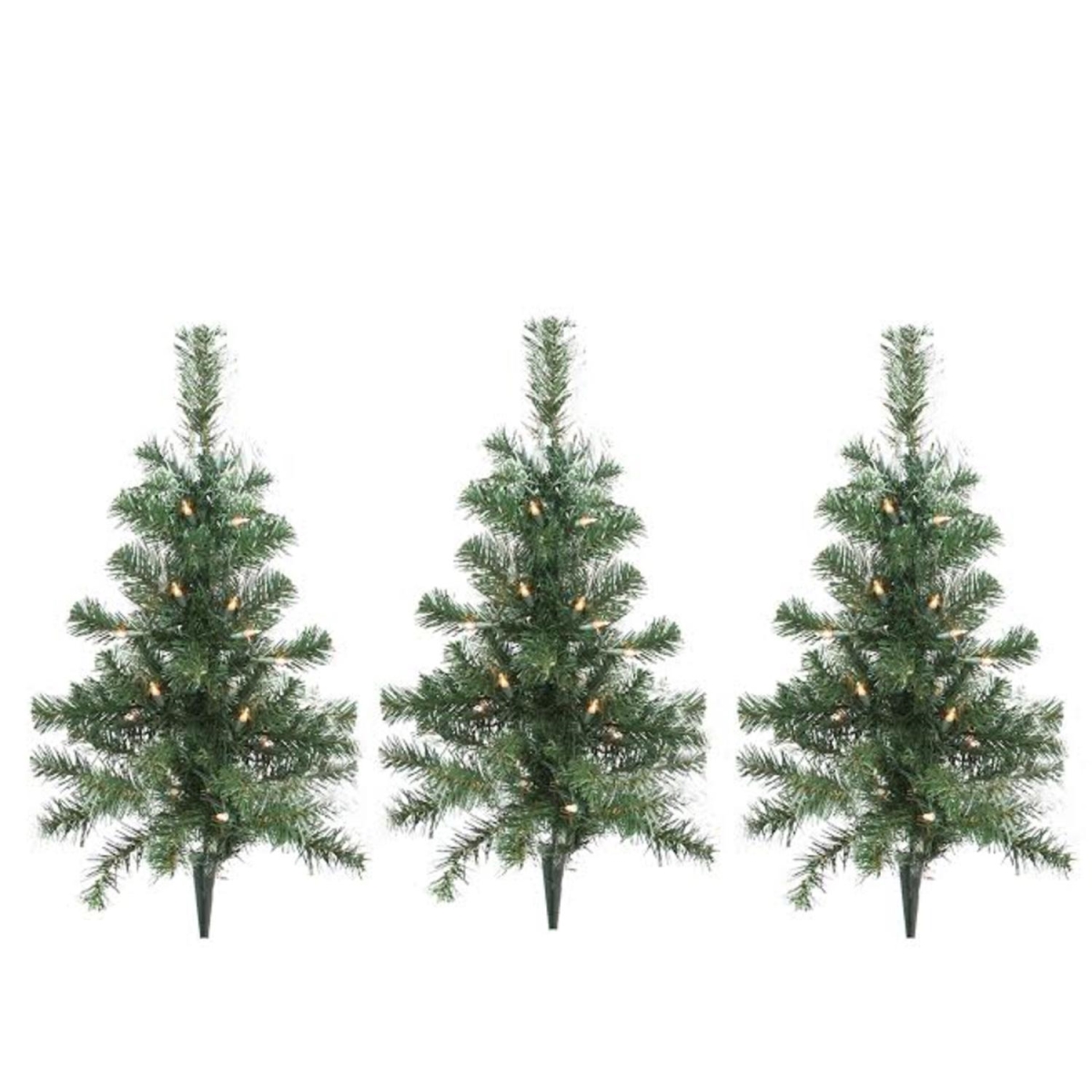 32912694 Lighted Christmas Tree Driveway or Pathway Markers Outdoor Decorations, Clear - Set of 3 -  Northlight Seasonal