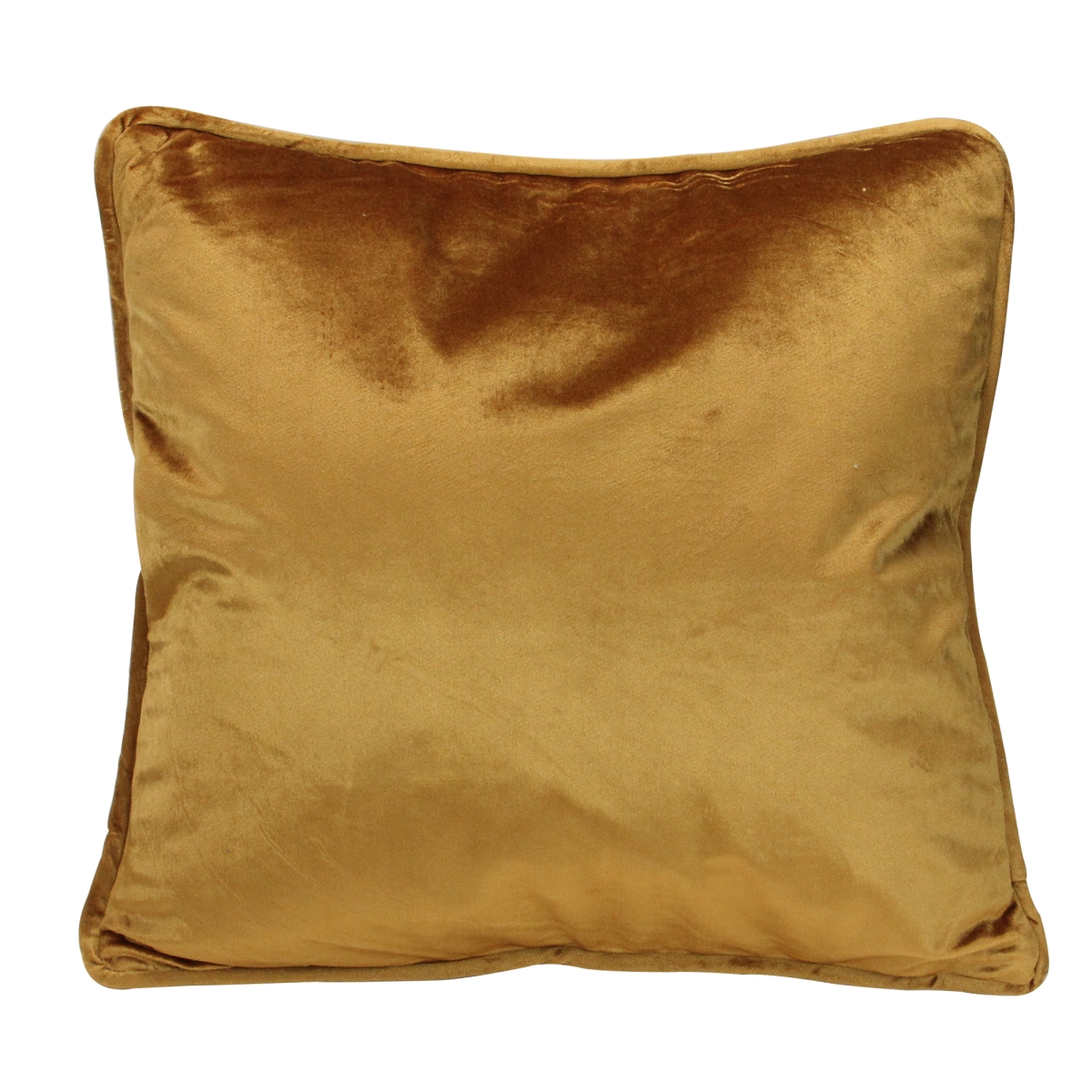 17 in. Golden Mustard Plush Velvet Square Throw Pillow