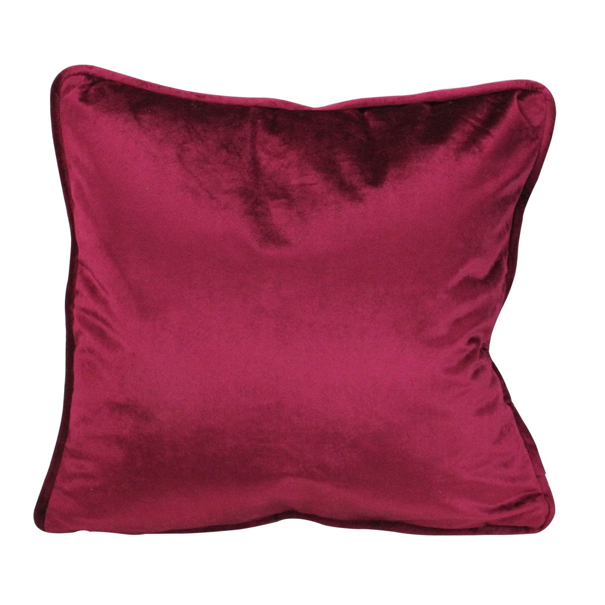 32913584 17 in. Brick Red Plush Velvet Square Throw Pillow