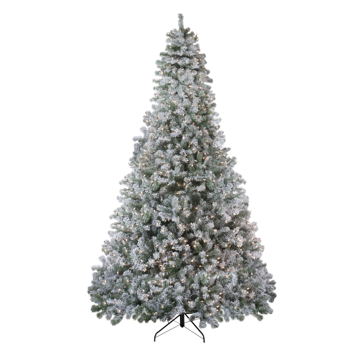 32915587 9 ft. Pre-Lit Flocked Winema Pine Artificial Christmas Tree - Clear Lights -  NorthLight