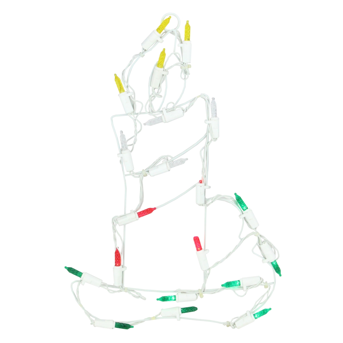 12 in. Battery Operated LED Lighted Candle Christmas Window Silhouette with Timer