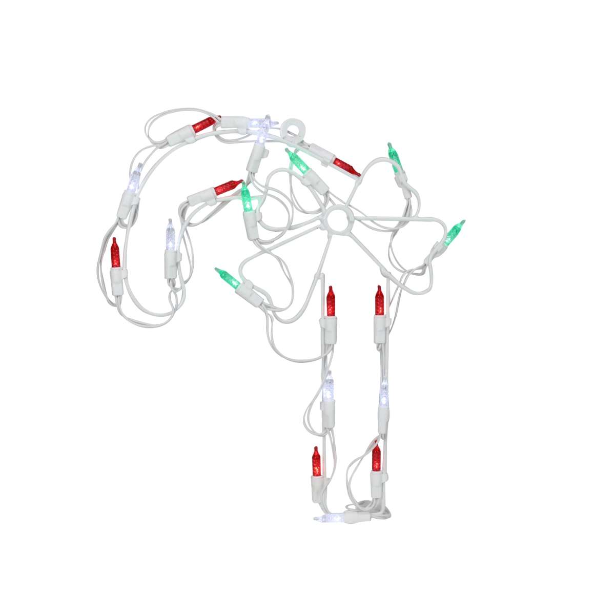 12 in. Battery Operated LED Lighted Candy Cane Christmas Window Silhouette with Timer