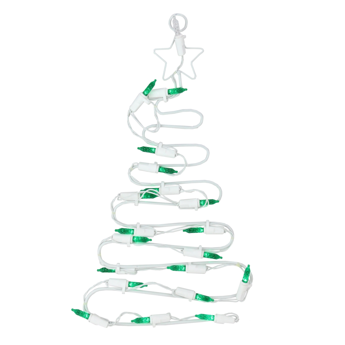 12.5 in. Battery Operated LED Lighted Christmas Tree Window Silhouette with Timer