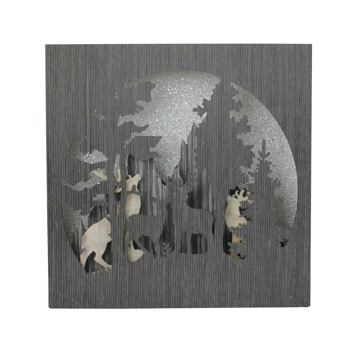 13.75 in. Glittered Winter Woodland Deer Christmas Shadow Box Table Decoration