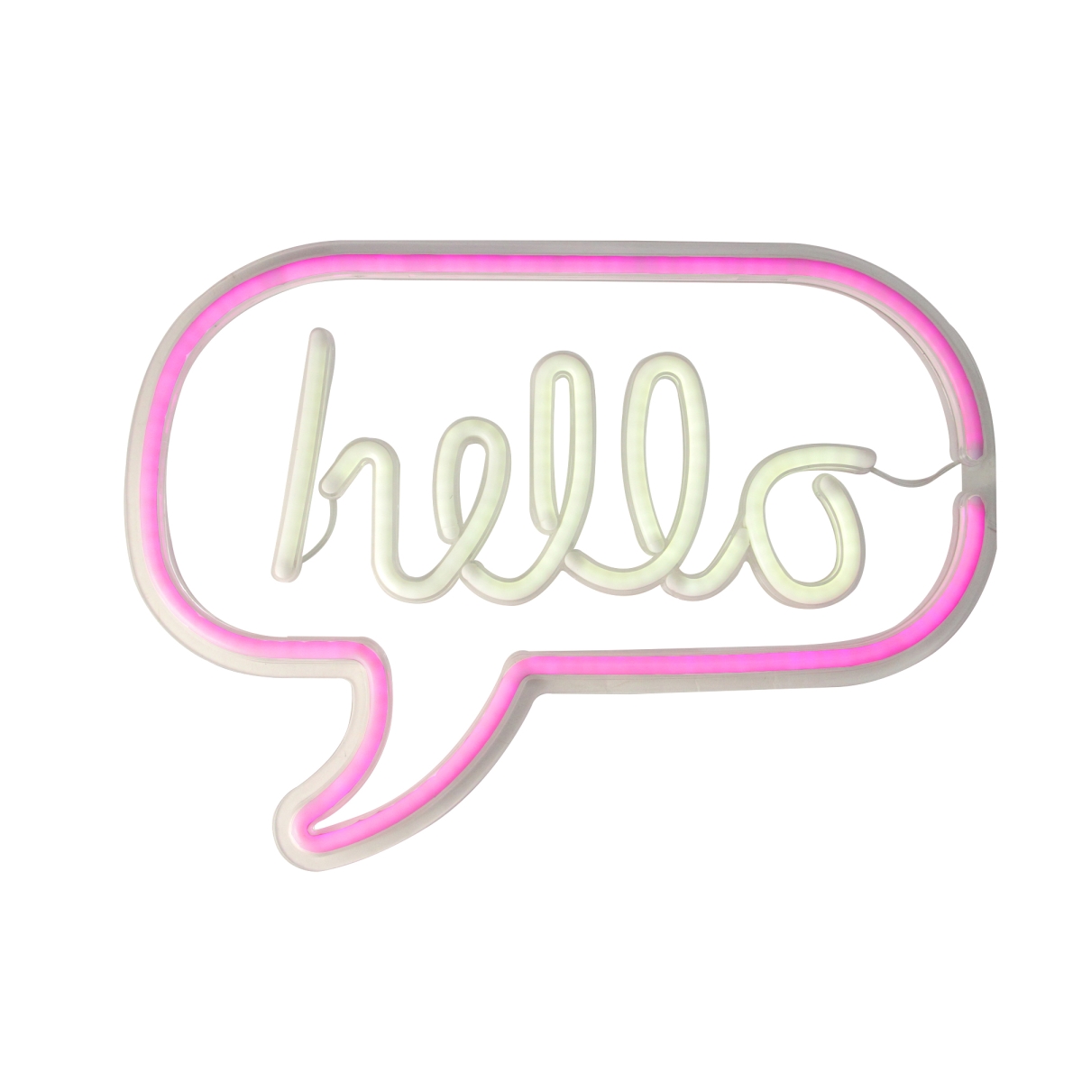 33377711 17 in. Neon Style LED Lighted Hello Bubble Window Silhouette Sign