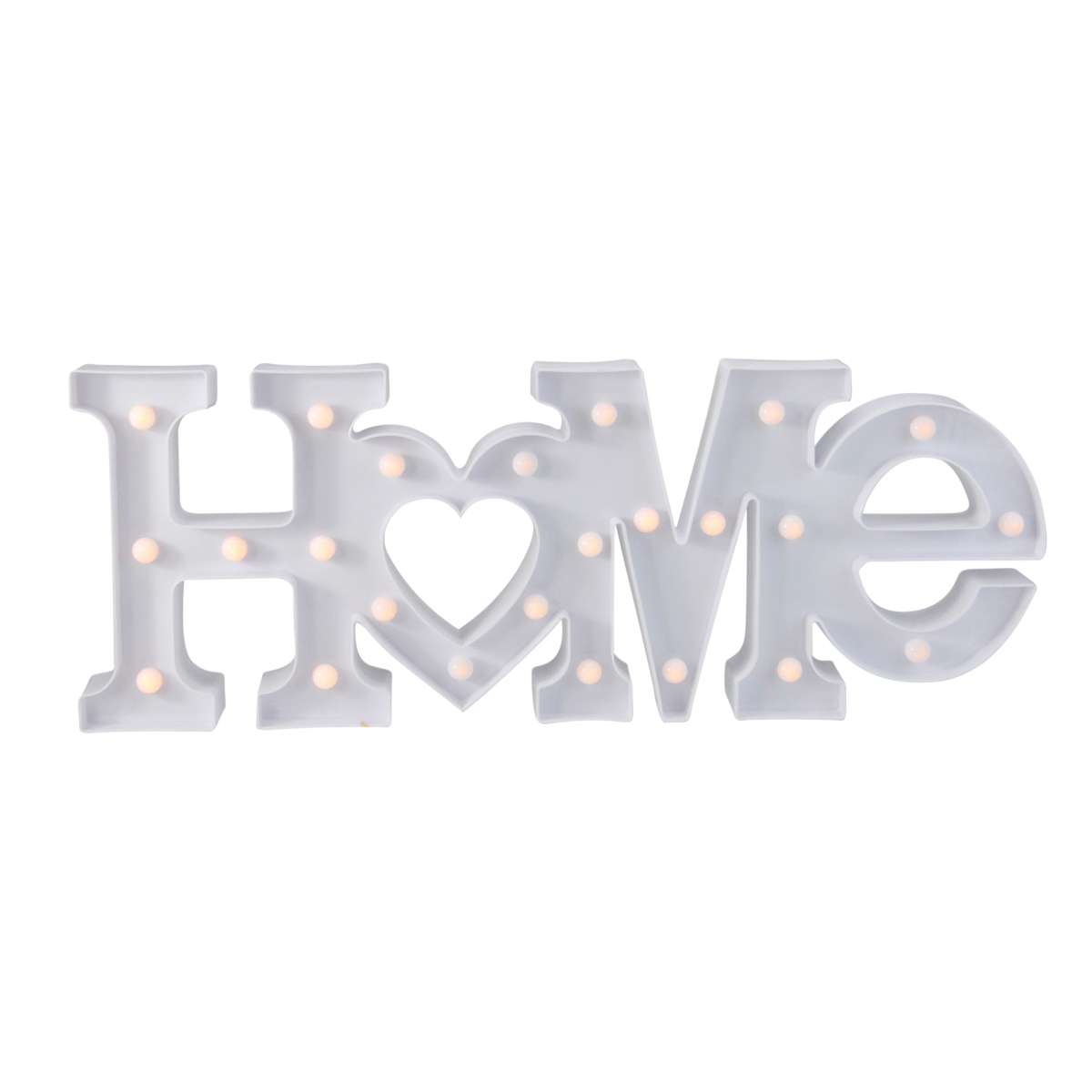 33377726 20.5 in. Battery Operated LED Lighted White HOME Marquee Sign