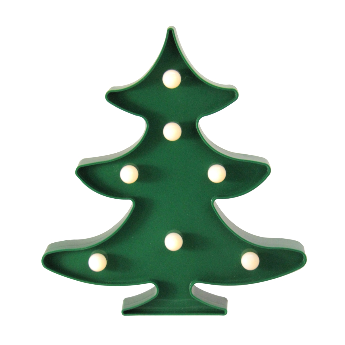 8.75 in. Battery Operated LED Lighted Green Christmas Tree Marquee Sign