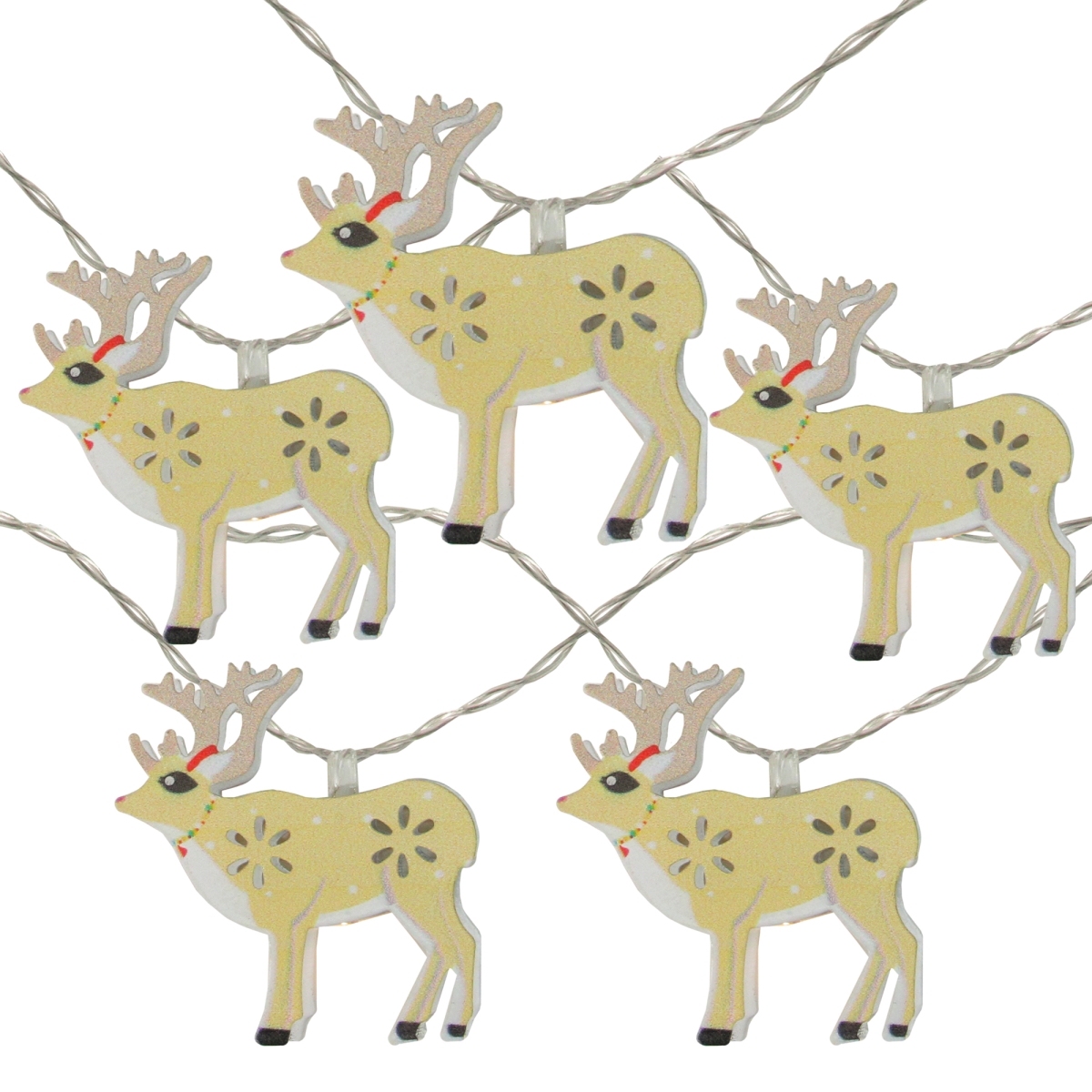 33377745 4.5 ft. 10 Battery Operated Reindeer LED Christmas Lights - Clear Wire -  NorthLight