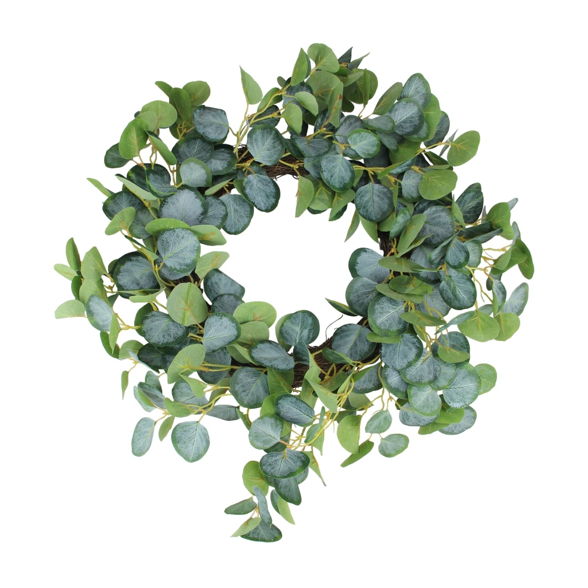 20 in. Eucalyptus Leaves Spring Garden Wreath - Green