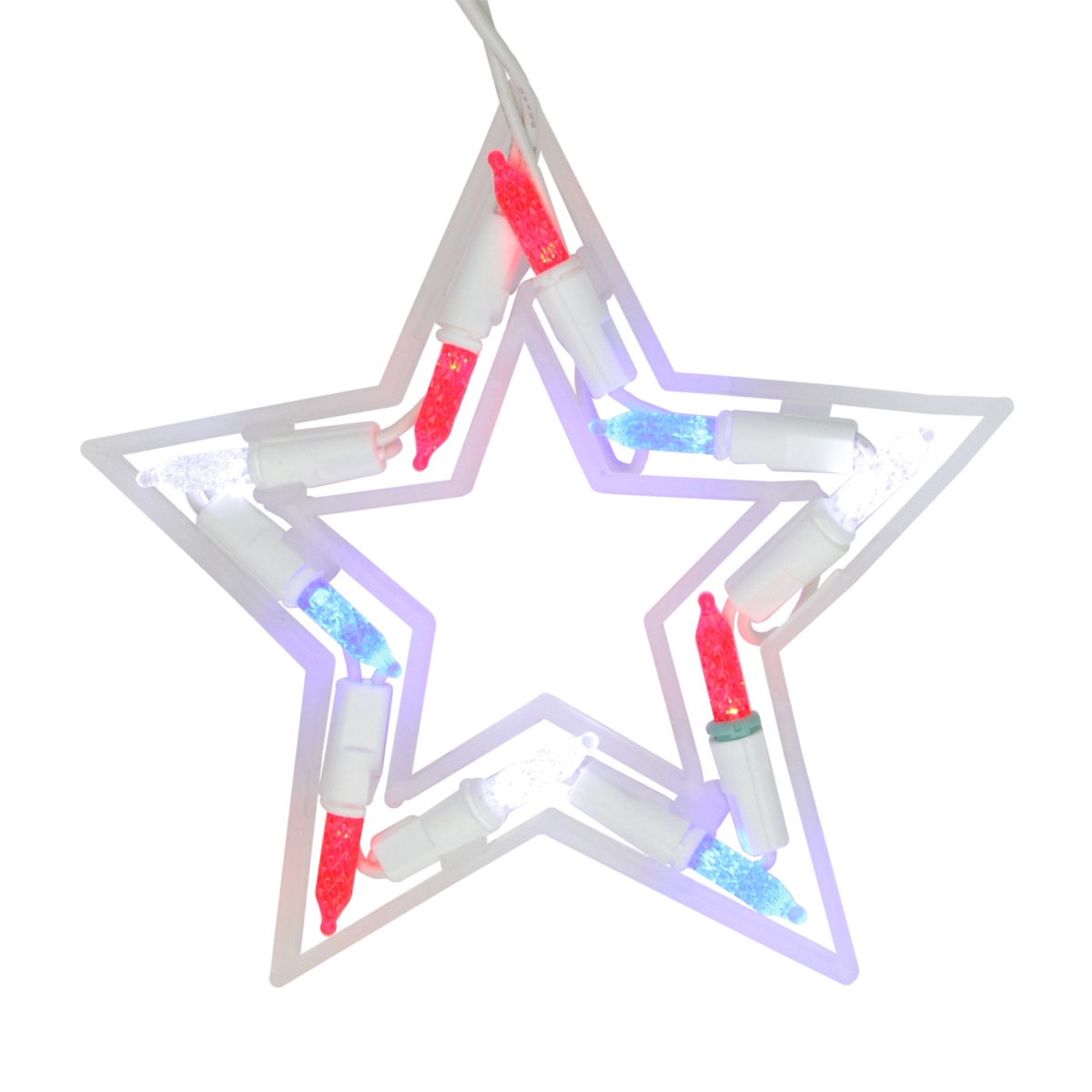 Picture of Northlight 33376881 LED Patriotic Star Christmas Lights in Red&#44; White & Blue - White Wire&#44; Set of 5