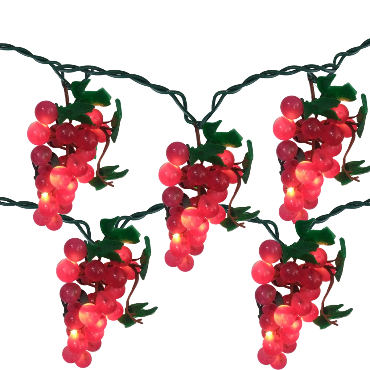 Red Grape Summer Patio Light Set - 5 Clusters 35 Lights