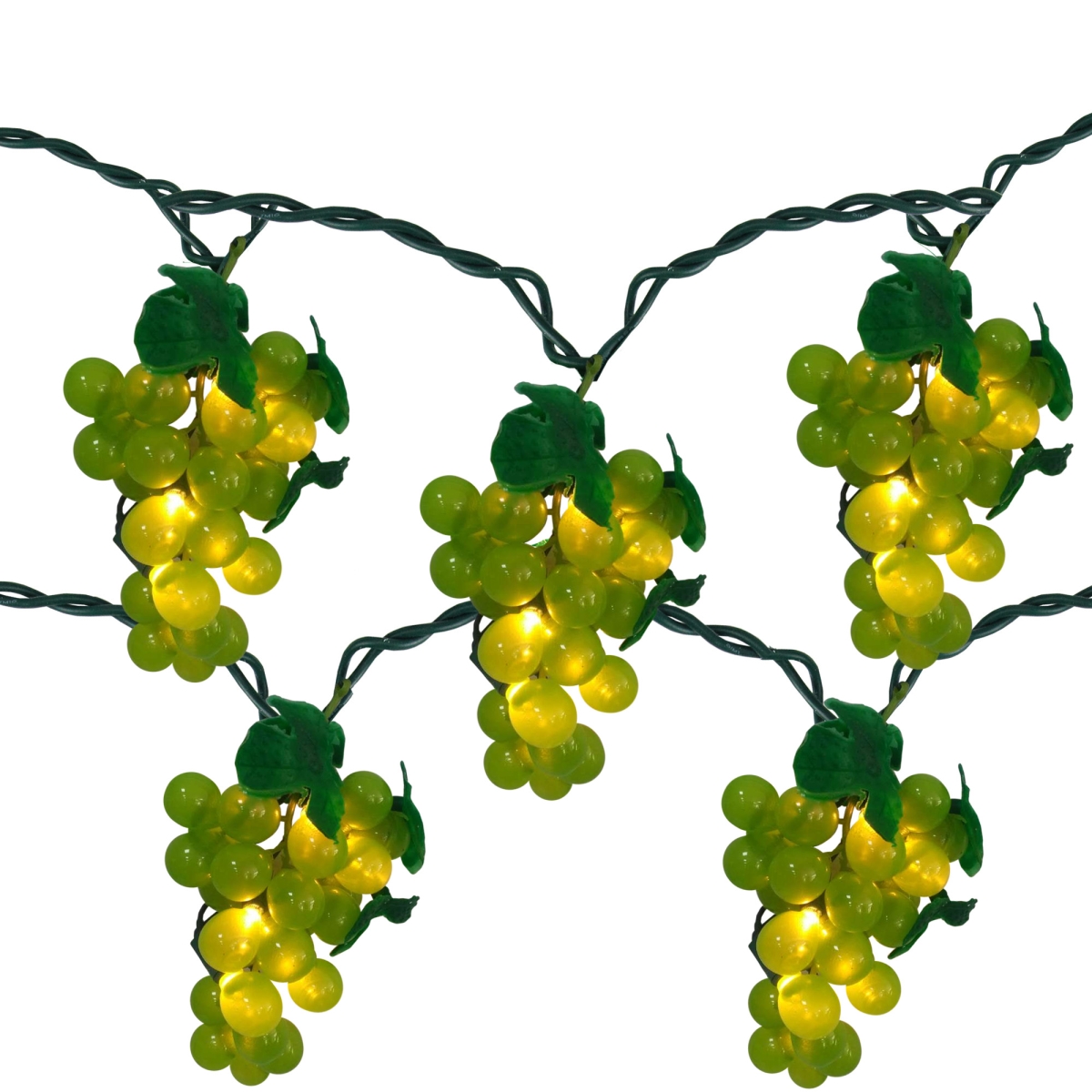 Green Grape Summer Patio Light Set - 5 Clusters 35 Lights