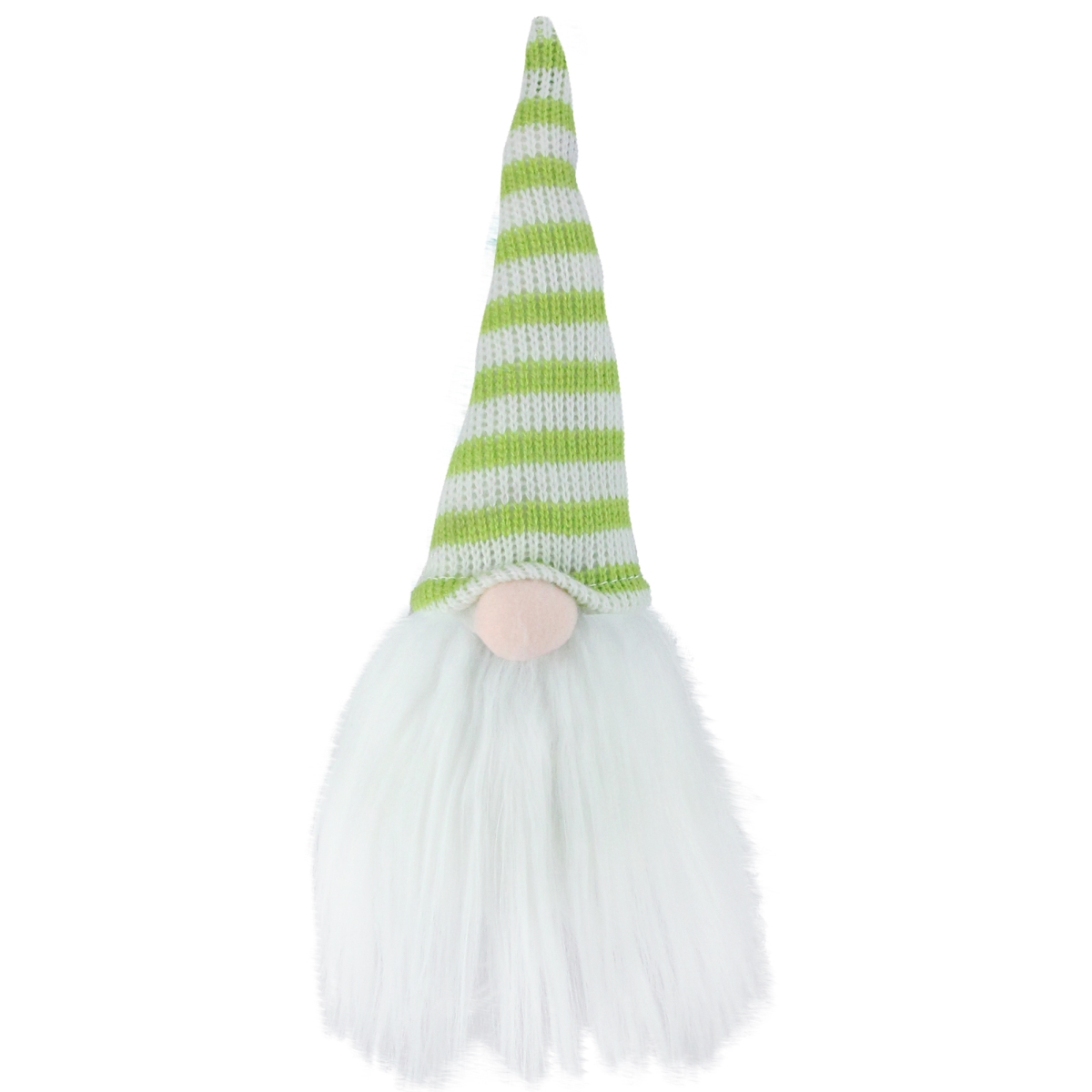 Picture of Northlight 32815958 Striped Gnome Spring Decoration&#44; Lime Green & White - 7 in.