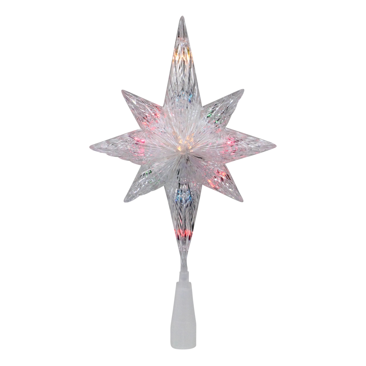 11 in. Crystal Star of Bethlehem Christmas Tree Topper with Multi Lights