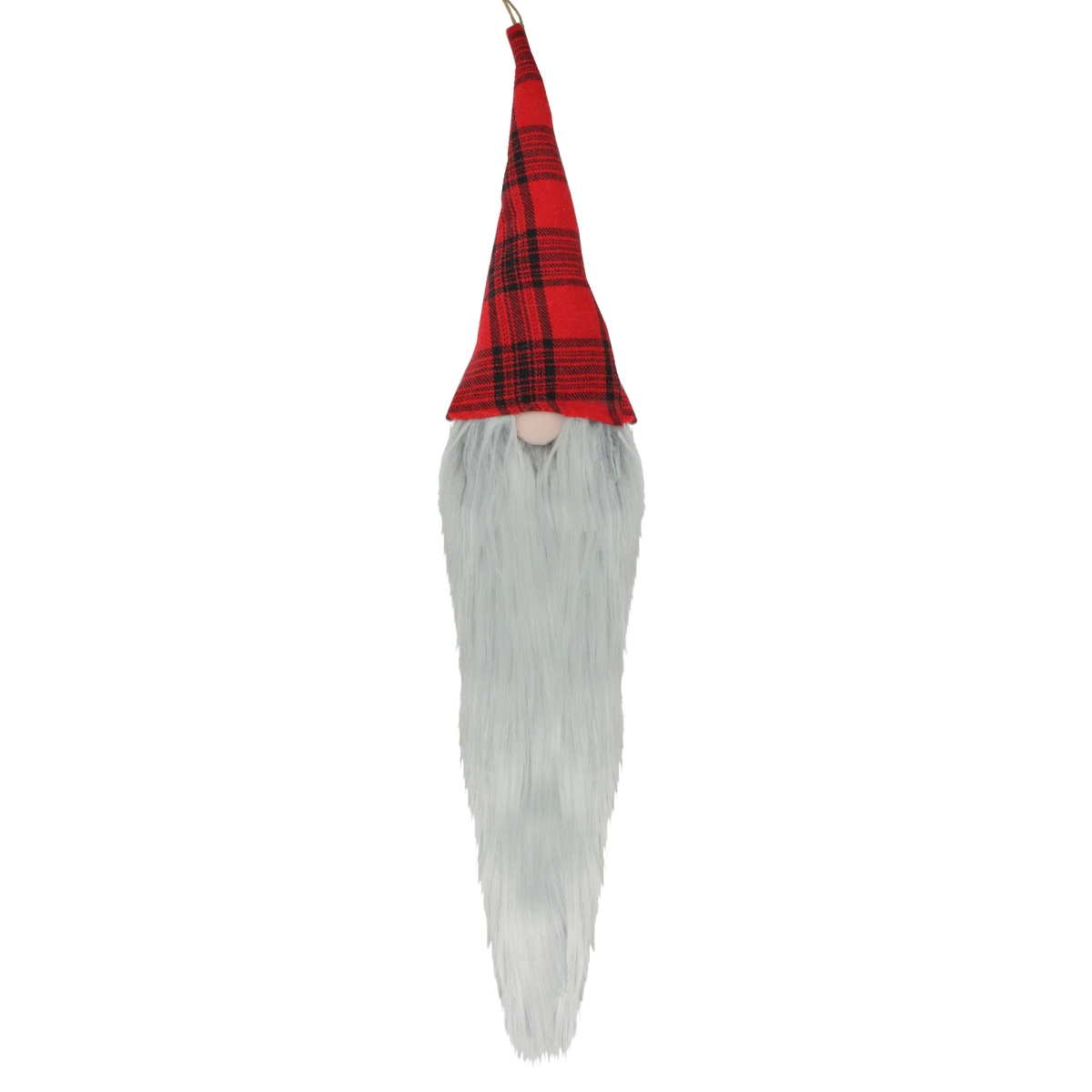 29 in. Red & Black Plaid Hanging Christmas Gnome Decoration