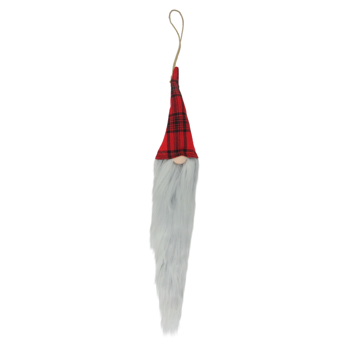 20 in. Red & Black Plaid Hanging Christmas Gnome Decoration