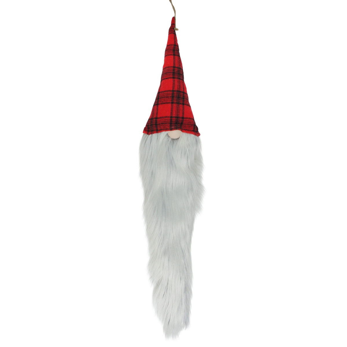 33750219 30 in. Red & Black Plaid Hanging Christmas Gnome Christmas Decoration