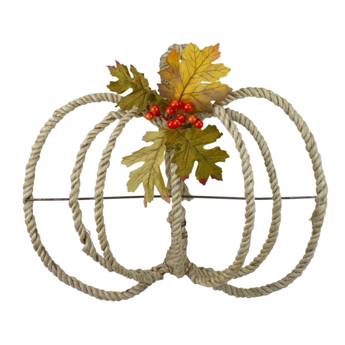 Picture of Northlight 33650130 16 in. Autumn Foliage & Rope Pumpkin Wall Hanging