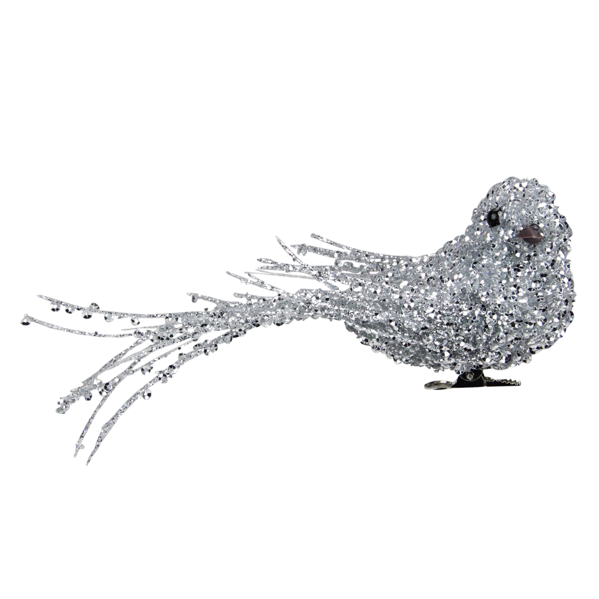 Picture of Northlight 33530767 6.5 in. Silver Sequined Bird Christmas Ornament with Clip